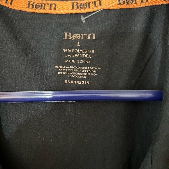 Born Long Sleeve Black Halloween Gnome Button Down Pajama Top - Picture 4 of 4